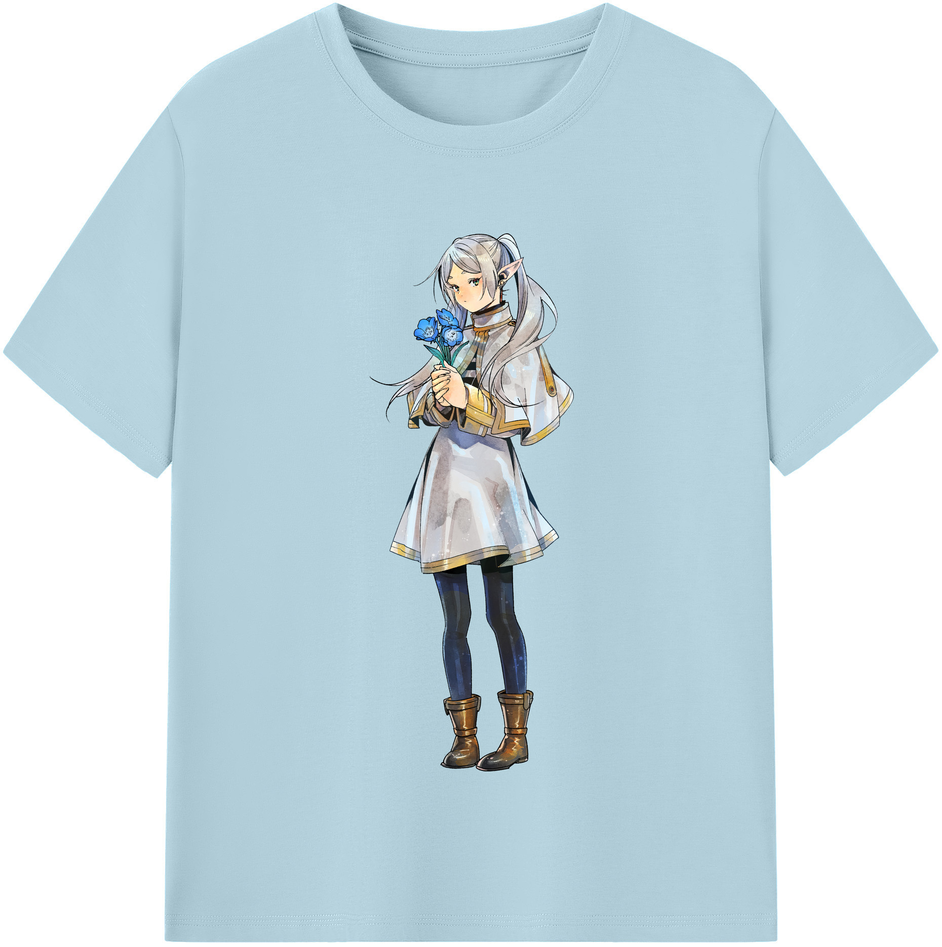 （画像用） 葬送のフリーレン Frieren 綿100％半袖Tシャツ（フロントプリント）